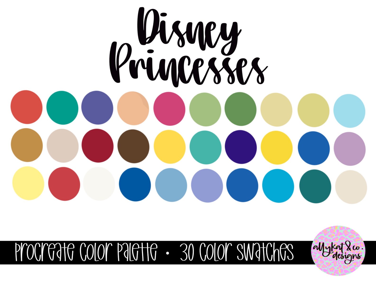 Disney Princesses Color Palette for Procreate Instant | Etsy
