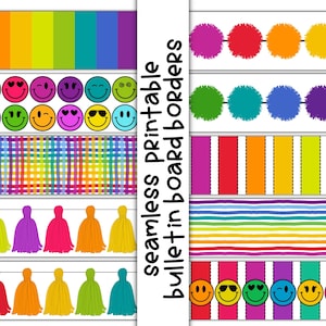 Printable Bulletin Board Borders | Printable Classroom Borders | Elementary School Decorations | Teacher Printable | Bulletin Board Borders