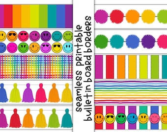 Printable Bulletin Board Borders | Printable Classroom Borders | Elementary School Decorations | Teacher Printable | Bulletin Board Borders