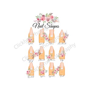 Printable Nail Shapes Wall Print Nail Salon Decor Manicure Pedicure ...