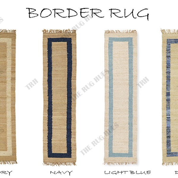 Jute Runner With Border Etsy