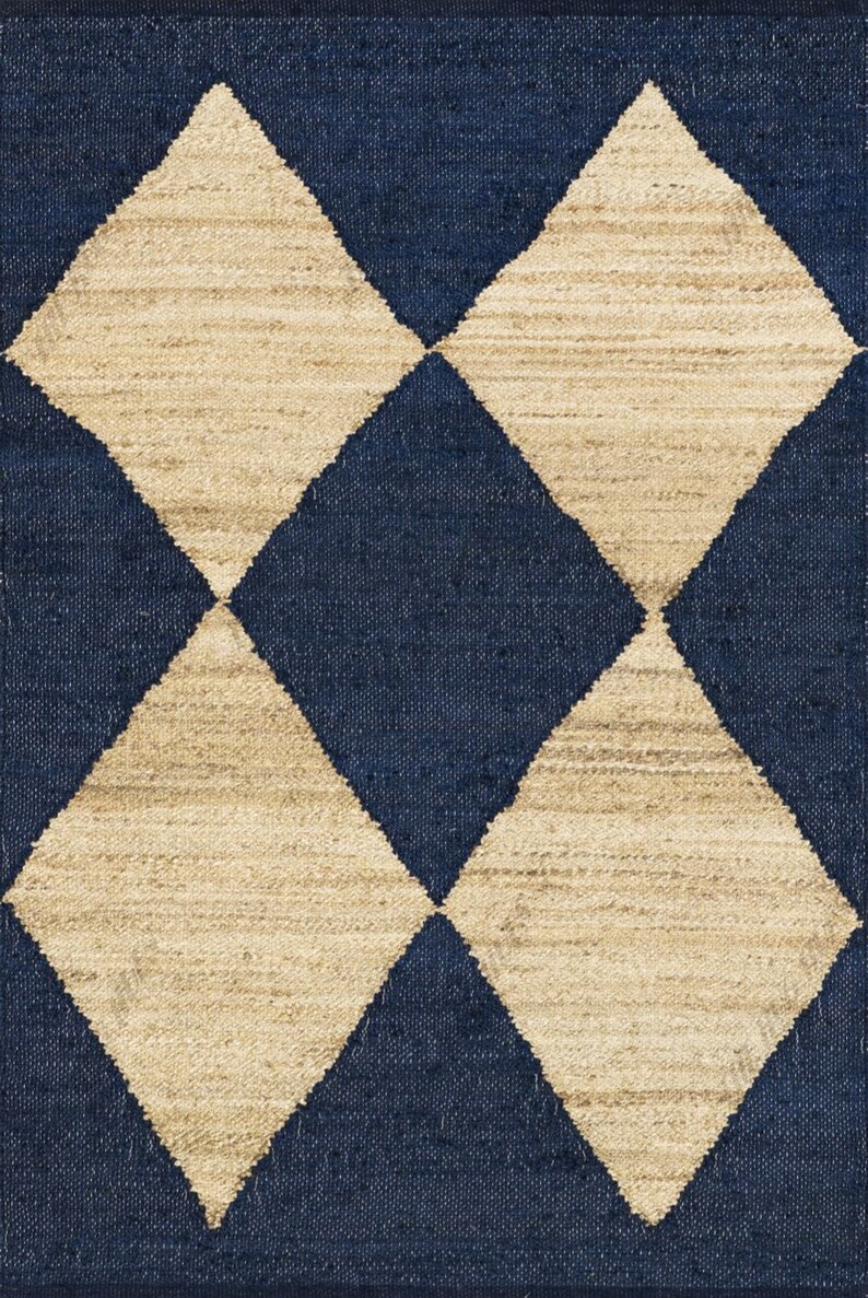 Bohemian Natural Jute Rug Harlequin Trellis Area Rug Boho Etsy