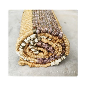 Handwoven Boho Jute Rug: Striped Hallway Runner, Custom Size