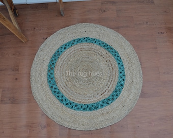Handmade Braided Jute Round Rug: Eco Friendly Boho Decor