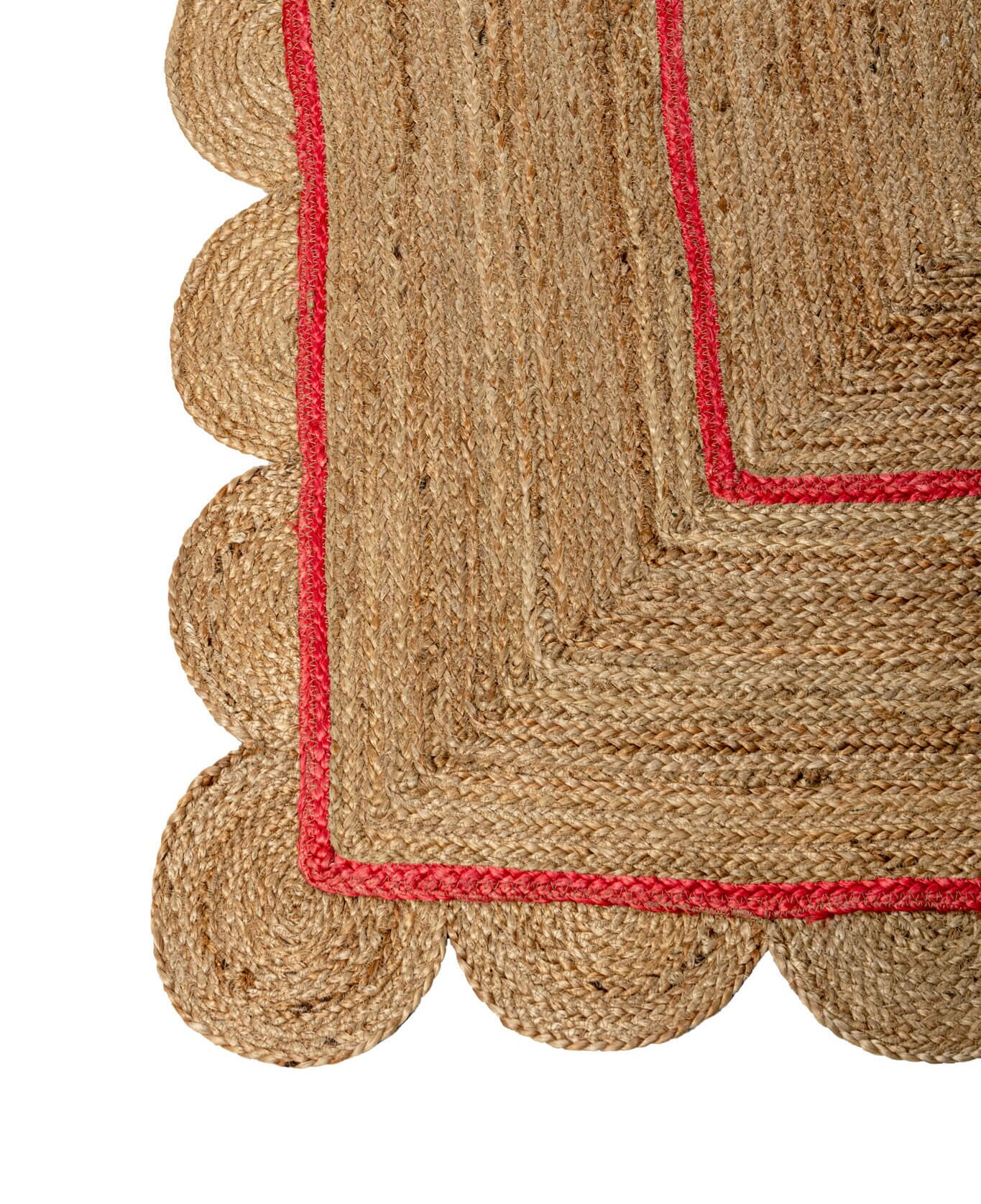 Boho Scallop Jute Area Rug Indian Scalloped Rug Natural Jute Etsy UK