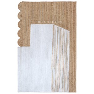 Tapis en jute fait main : tapis bohème festonné, décoration indienne