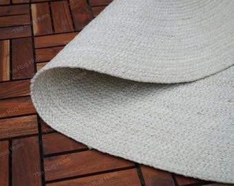 Handmade Braided Jute Round Rug: Eco-Friendly Boho Floor Rug