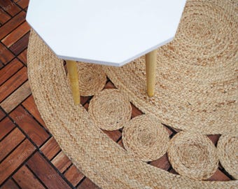 Handmade Braided Jute Round Rug: Eco Friendly Boho Decor