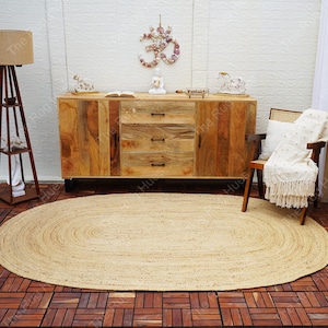 3x5,4x6,5x8 Natural Handmade Jute Area Rug, Solid Custom Rug, Boho Rug, Indian Handwoven Rug, Bohemian Rug, Large Rug, Rag Rug, Textured Rug