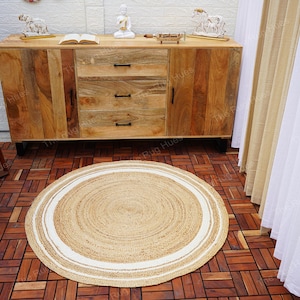 Handmade Jute Braided Round Rug: Eco Friendly Bohemian Decor