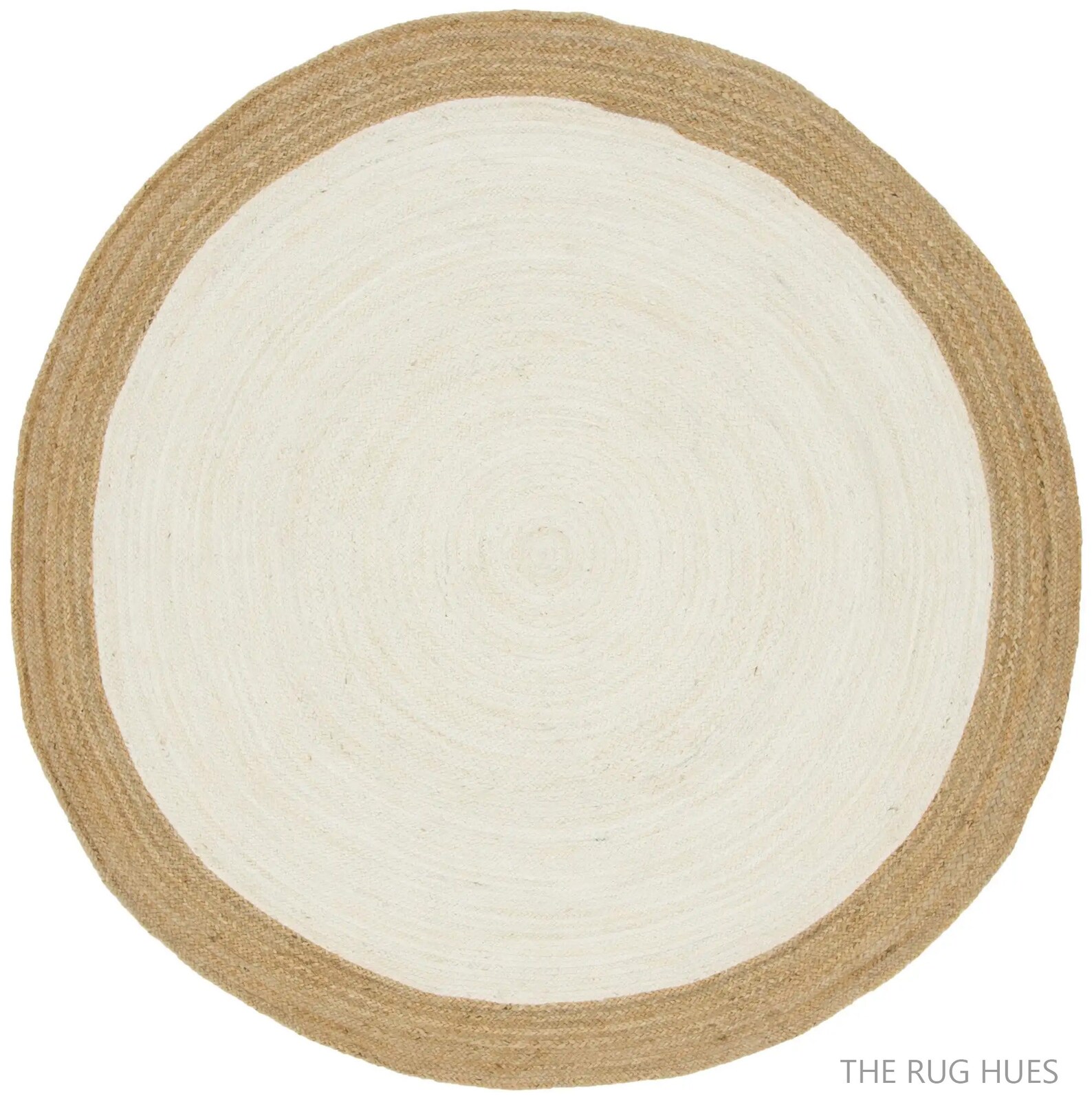 4x4, 5x5, 6x6, 7x7 Jute Natural Border Round Rug Braided Jute Rug ...