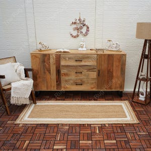 Handgewebter Juteteppich: Boho Teppich