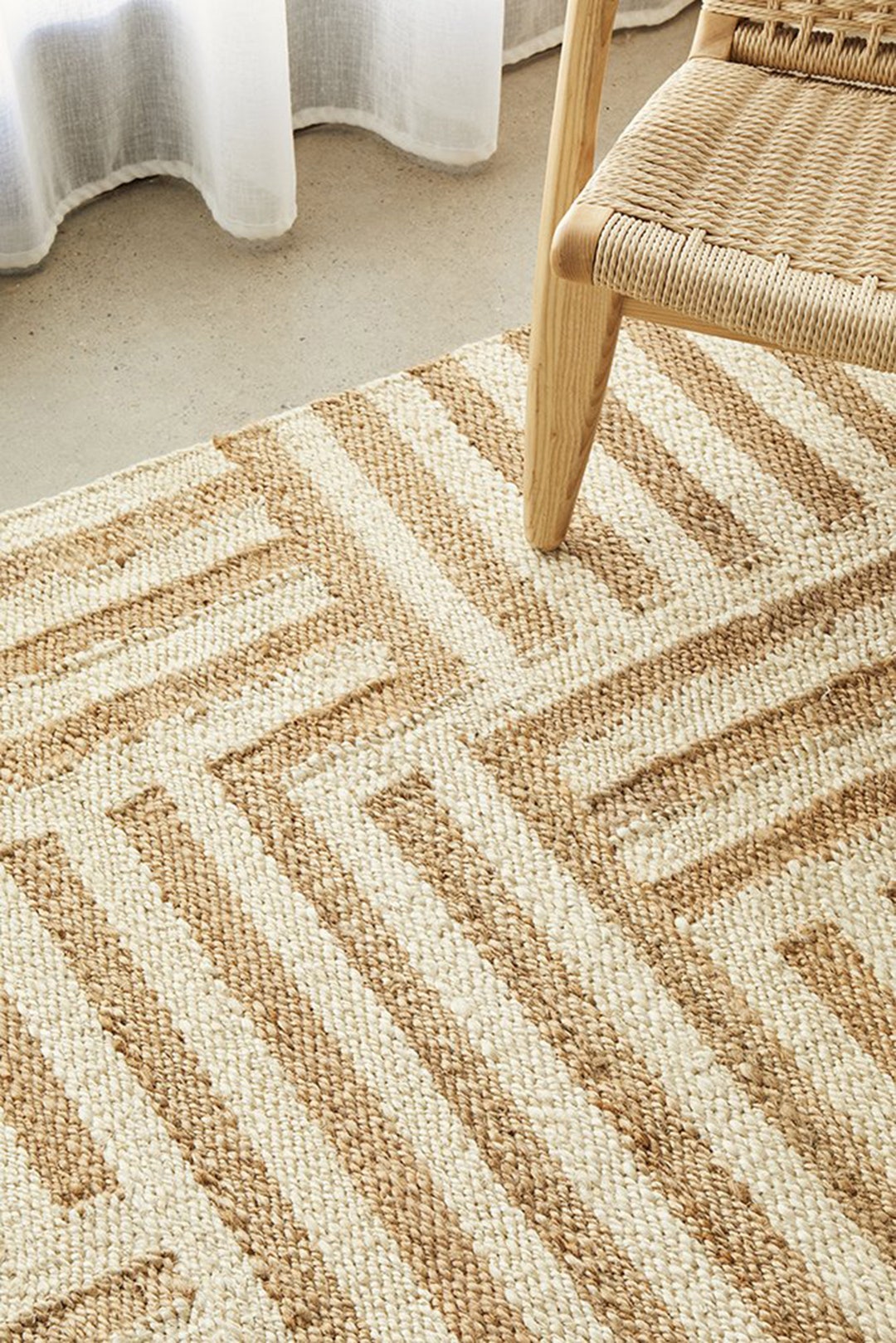 Bohemian Natural Jute Rug, Harlequin Trellis Area Rug, Boho Jute Rug