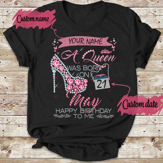 Personalized A Queen Was Born In May Happy Birthday To Me | Etsy