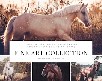 100 Presets fine Art Set | Lightroom Photoshop DESKTOP + MOBILE | Animal Photography Horses Dogs Nature | Photo Filter Image Look Instagram Filter