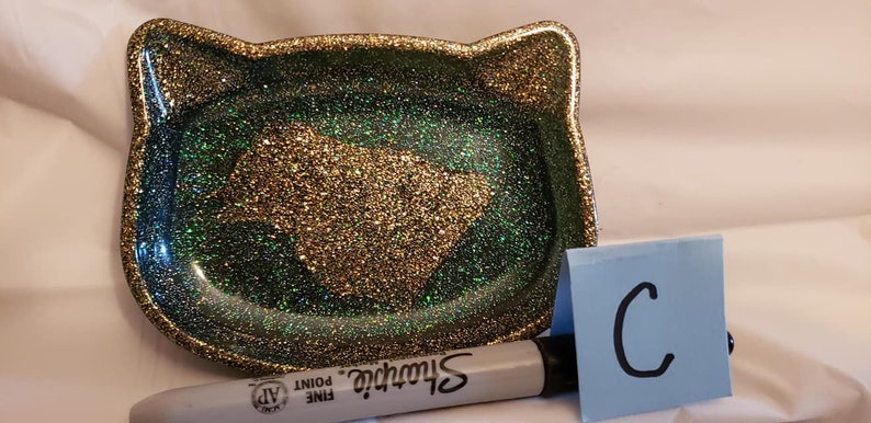 Set B Great for Gifts! Cat Shaped Resin Trinket Dish