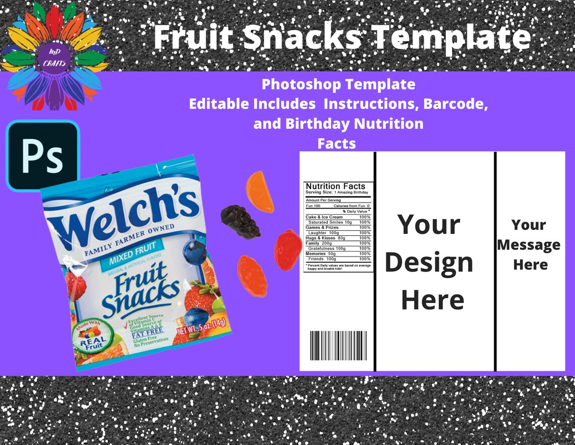 Welch's Fruit Snack Template Etsy