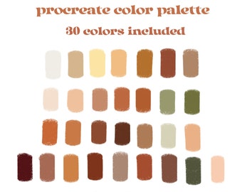 Fall Neutrals Color Palette, Procreate Color Palette, Procreate Tools, Earth Tone Color Palette