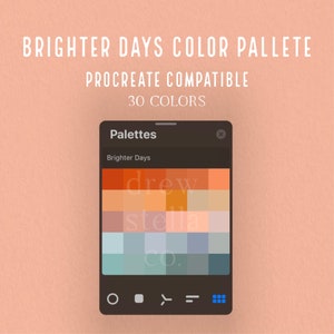 Brighter Days Color Palette, Spring Color Palette, Summer Color Palette, Procreate Palette, Procreate Tools, Bright Tone Color Palette