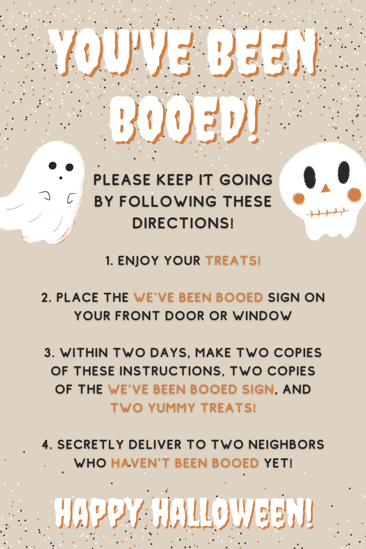 You've Been Booed Card, We've Been Booed Card, Printable Halloween ...