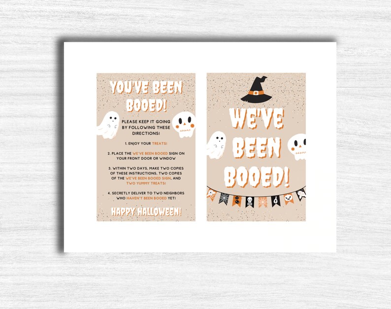 You've Been Booed Card, We've Been Booed Card, Printable Halloween ...