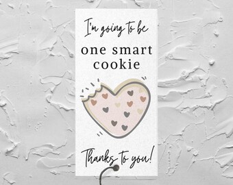 Decorated cookie tags, teacher gift, smart cookie tag, printable tag