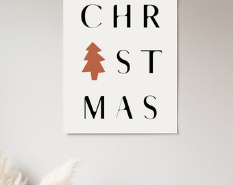Christmas Tree Print, Christmas Instant Download, Holiday Print, Christmas Wall Decor, Christmas Home Decor, Holiday Wall Art