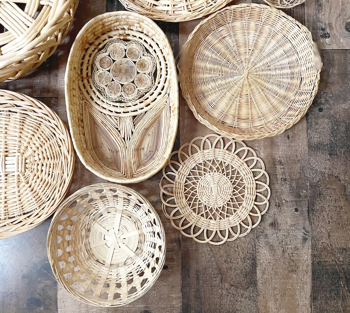 Boho Wall Baskets Cottagecore Farmhouse Minimalist Basket Etsy