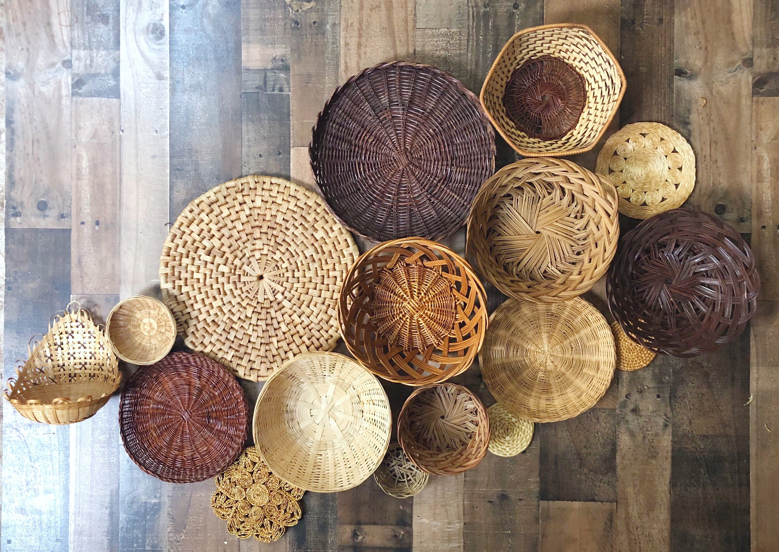 Boho Wall Baskets Cottagecore Minimalist Farmhouse Rustic Etsy