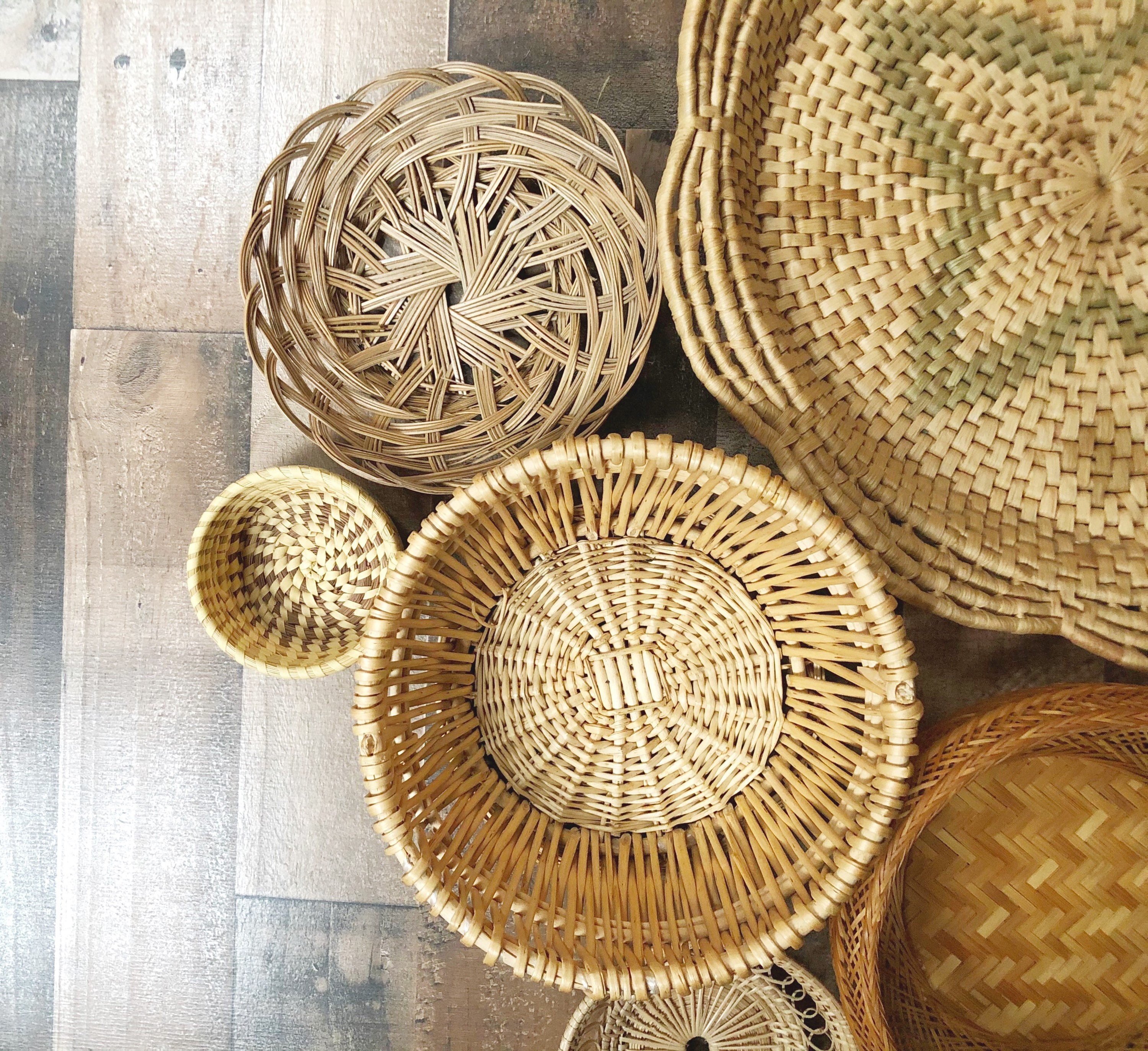 Boho Wall Baskets Farmhouse Rustic Vintage Baskets Minimalist Etsy