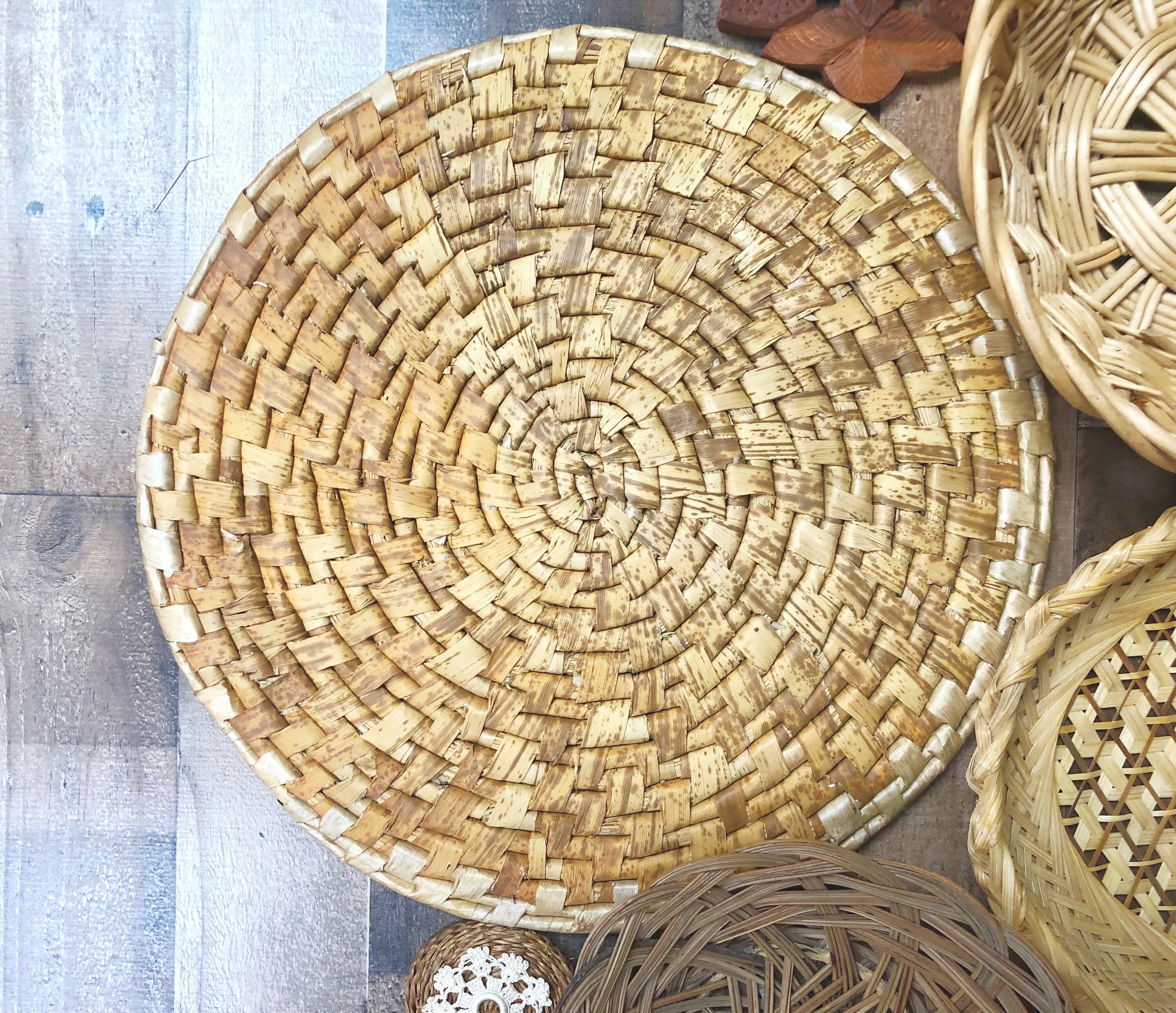 Boho wall baskets Farmhouse Rustic Vintage baskets Etsy