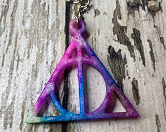 Resin Deathly hallows bookmark and keychain