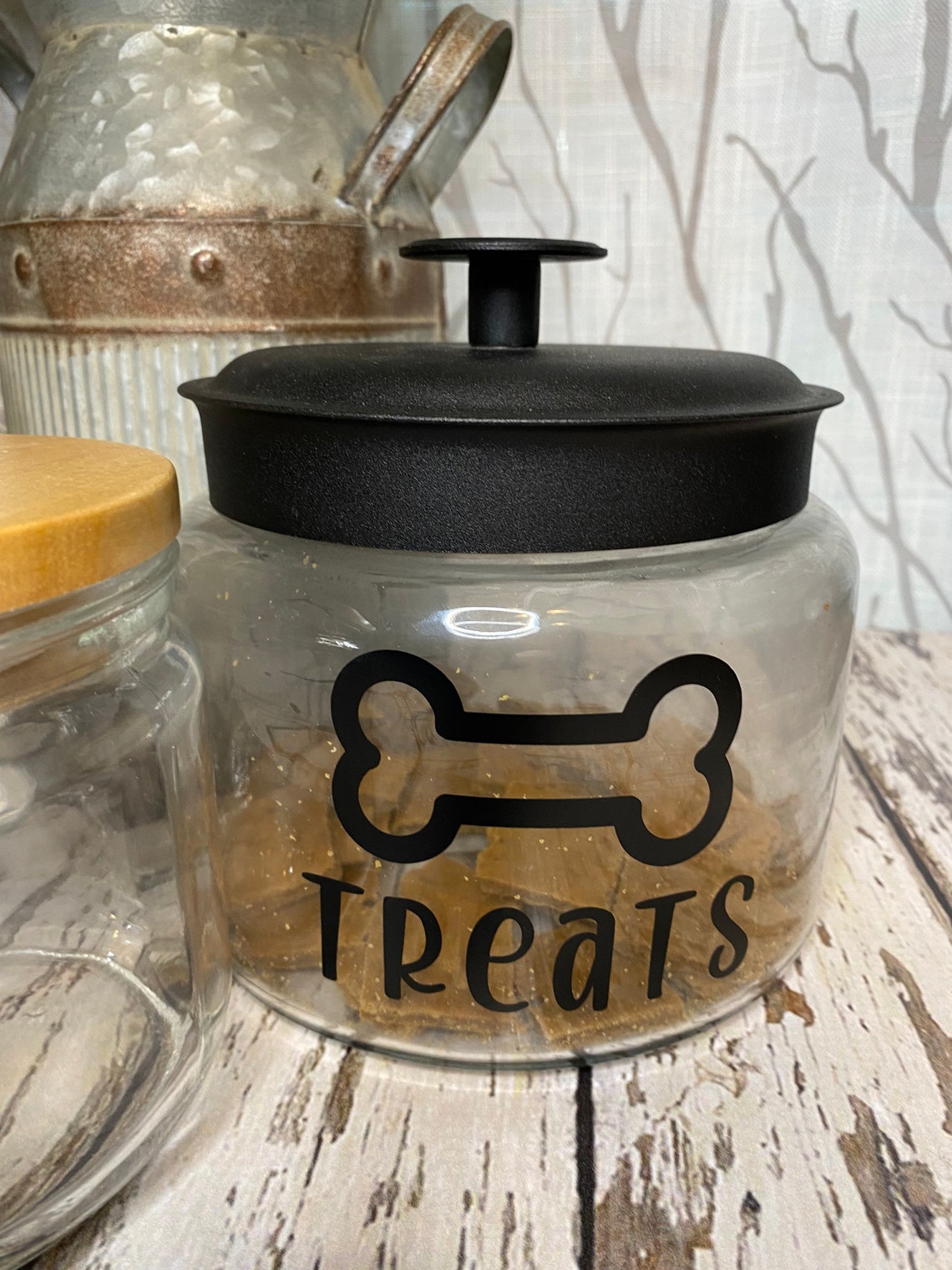 Treat Jar Pet food jars dog bone jars Etsy