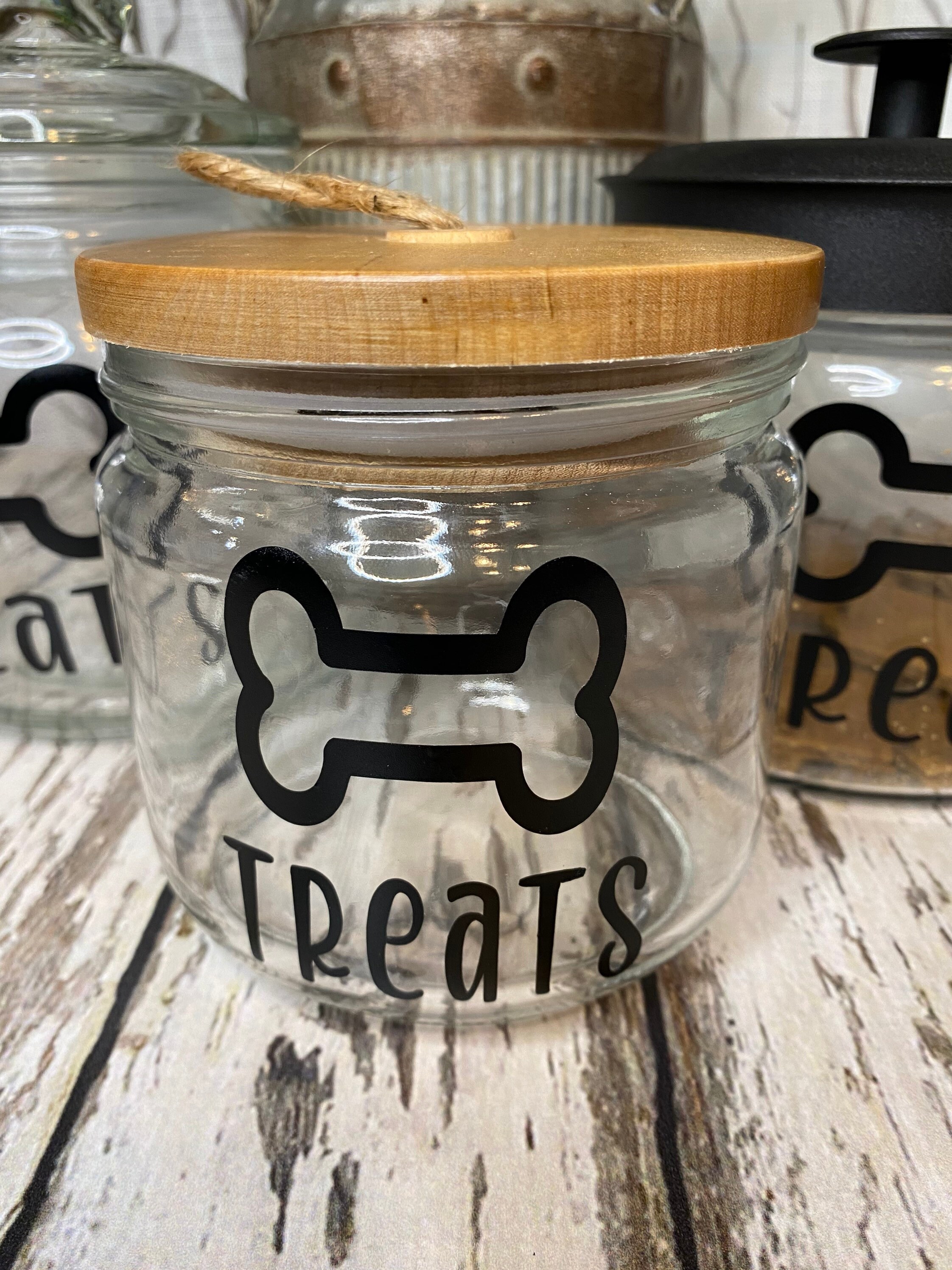 Treat Jar Pet food jars dog bone jars Etsy