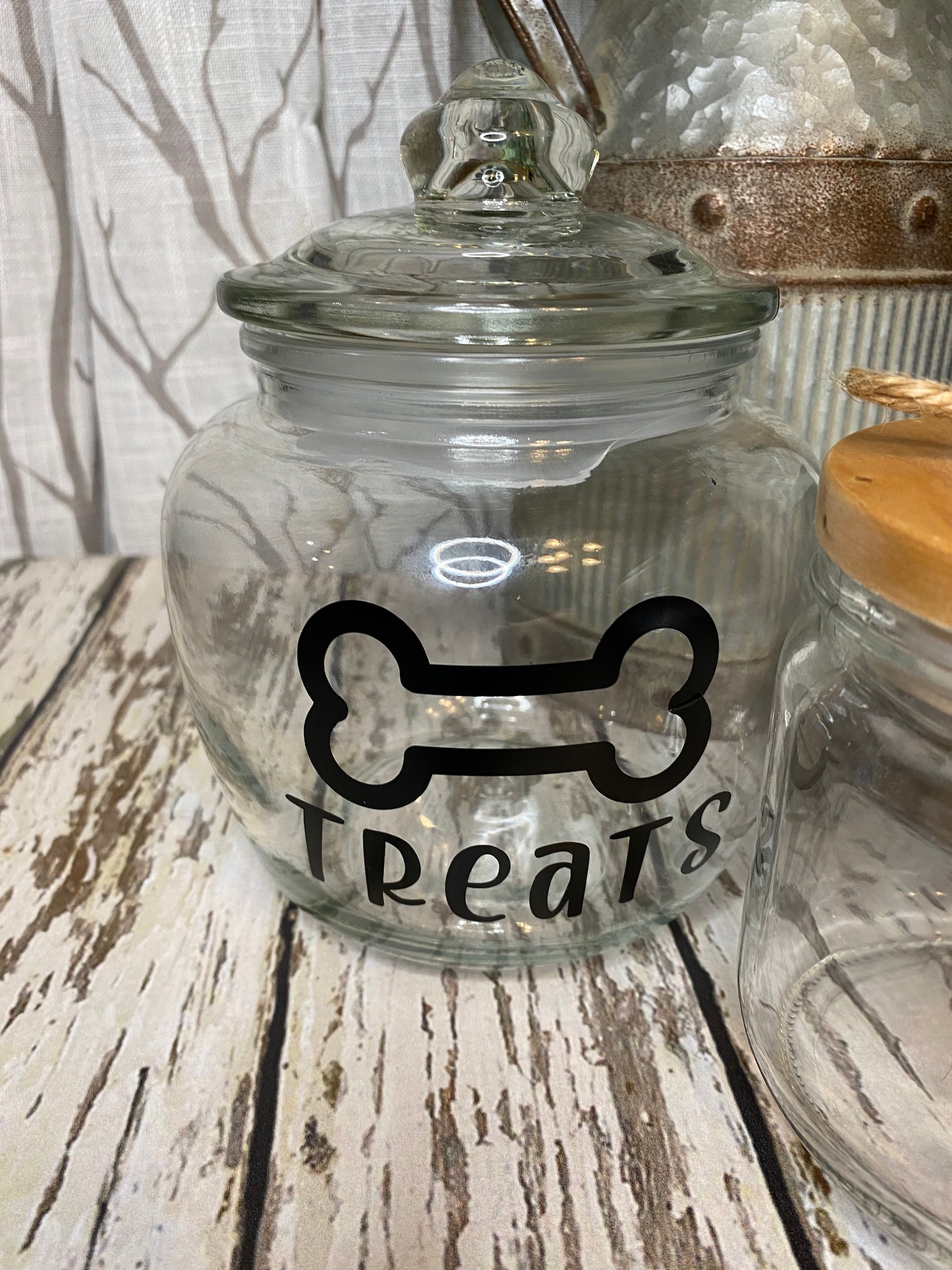 Treat Jar Pet food jars dog bone jars Etsy