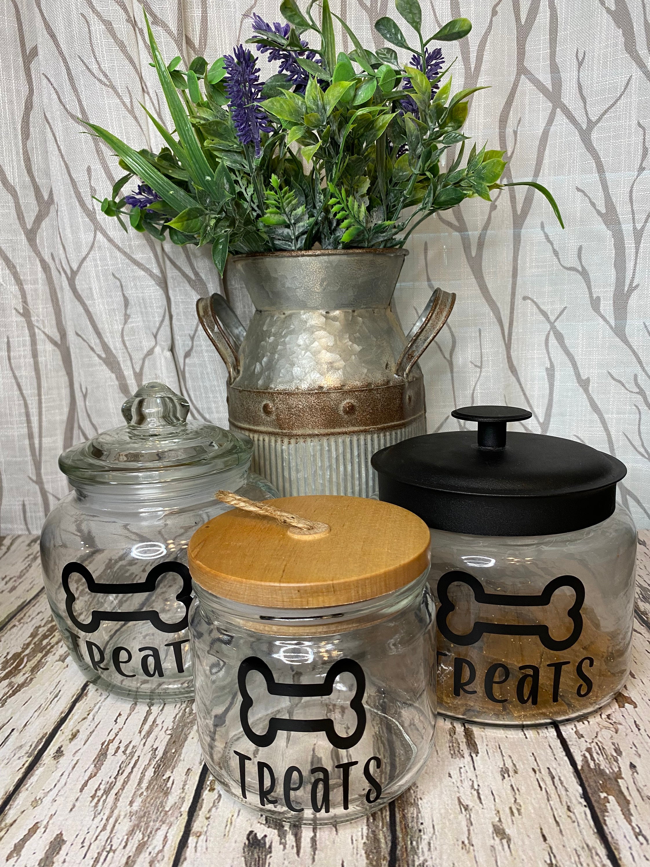 Treat Jar Pet food jars dog bone jars Etsy