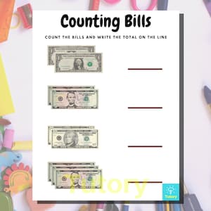 Preschool Money Worksheet Downloadable Printable, Homeschool Activity ...