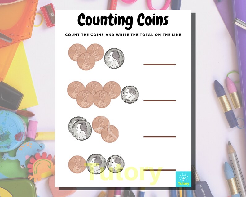 Preschool Money Worksheet Downloadable Printable, Homeschool Activity ...