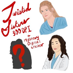 Grey's Anatomy, Twisted Sisters, adesivo clipart digitale