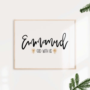 Emmanuel-print, kerstprint, print christelijke feestdagen, print bijbelvers, digitale print