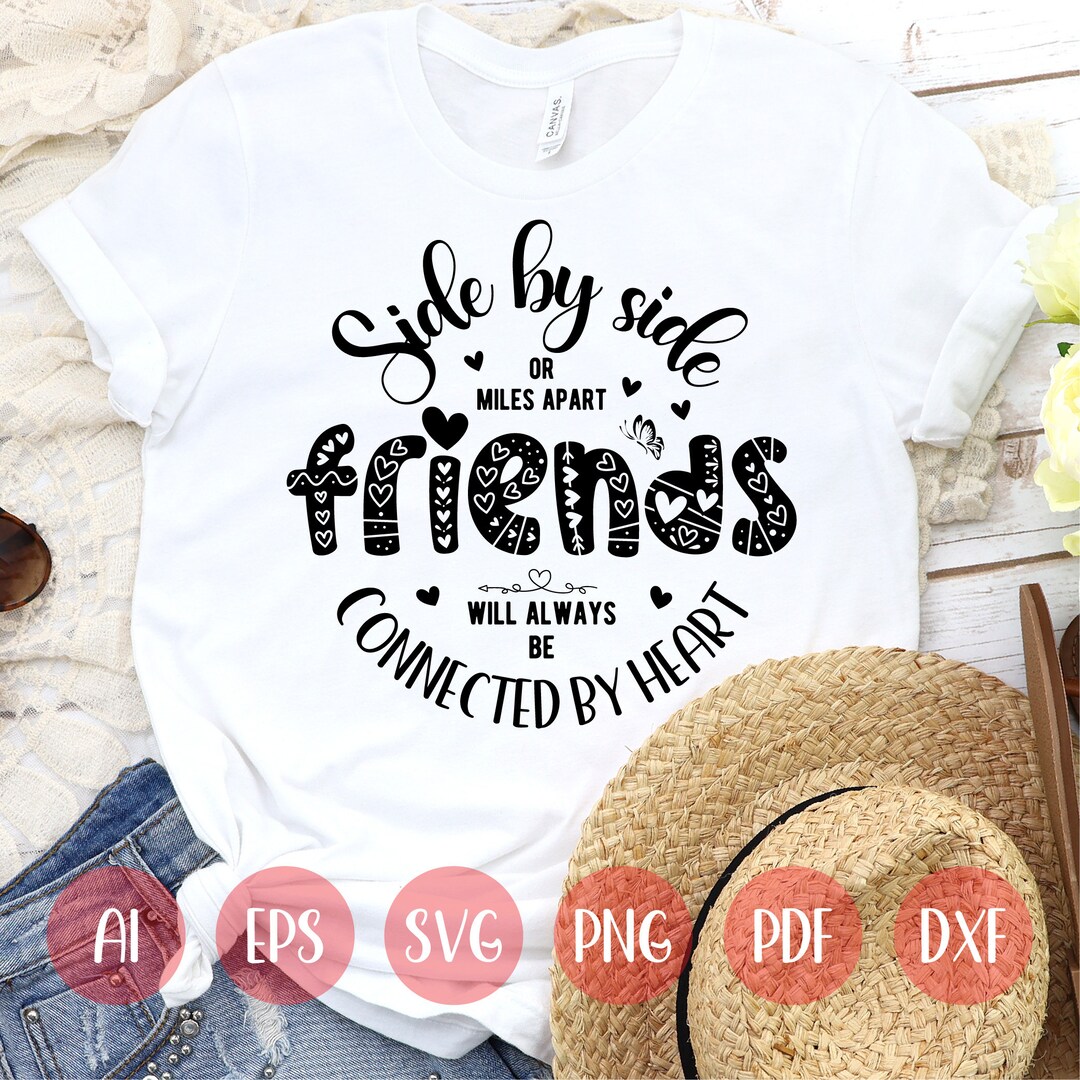 Side Friend R Best Friend Heart SVG, Side by Side Design (digital Files) - Etsy