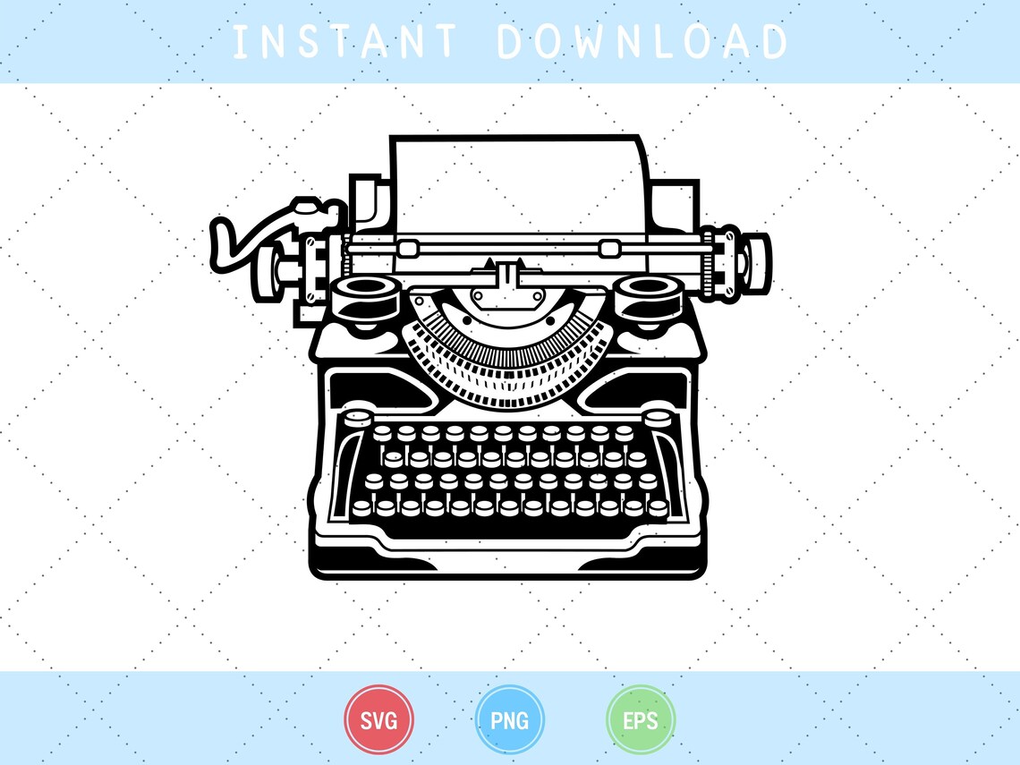 Typewriter Svg Typewriter Png Cut File for Cricut or Silhouette Etsy