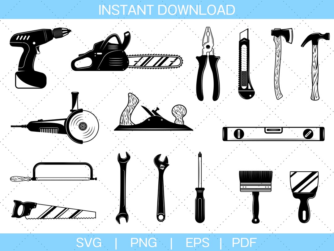 Hand Tools Svg, Carpentry Tools Svg, Digital Download Cut File for ...