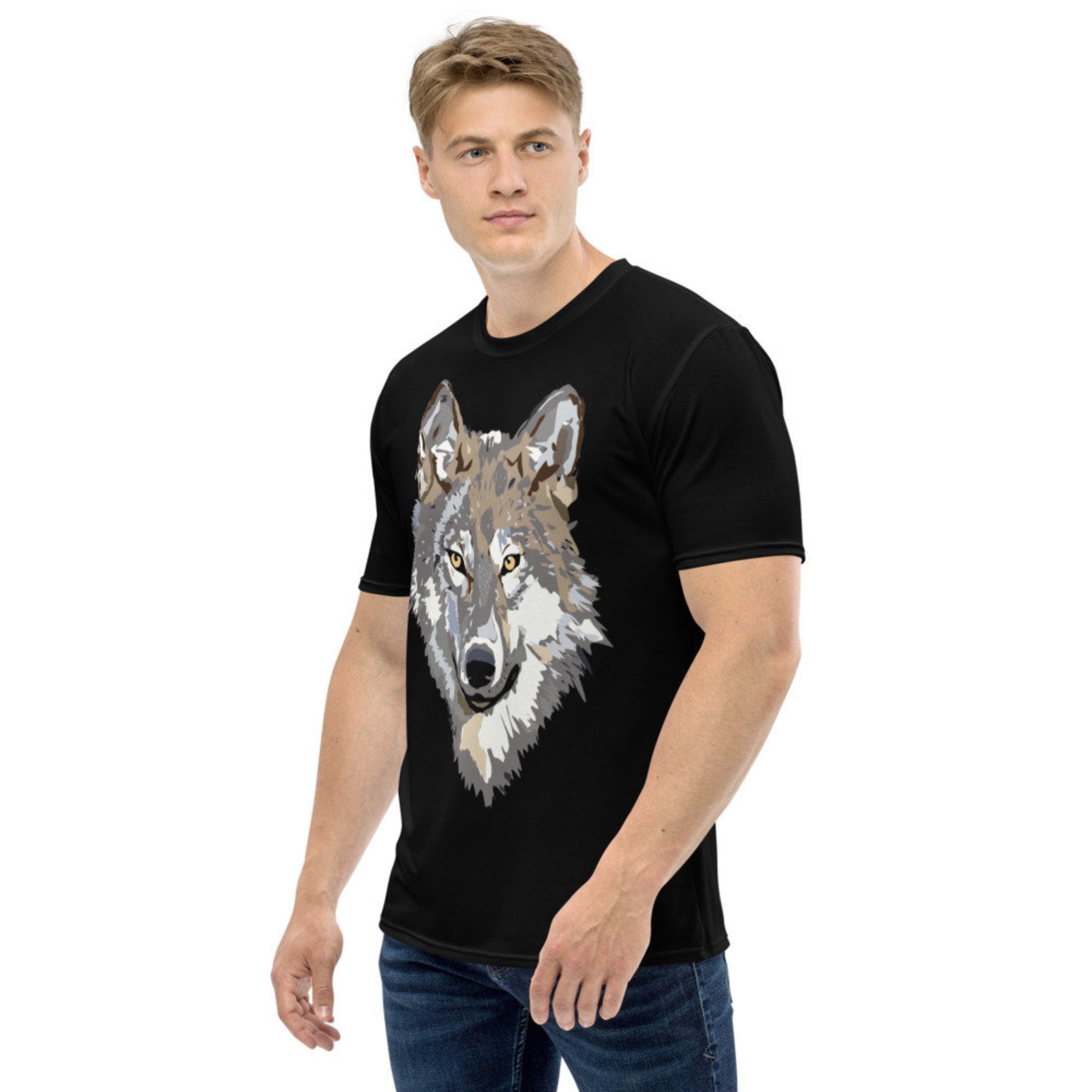 Wolf t-shirt Men's T-shirt | Etsy