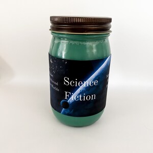 Science Fiction | 14 oz Glass  | The Library Collection | Book Inspired Soy Candles