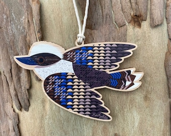 Adorno de madera Kookaburra, decoración de eucalipto de pájaro australiano
