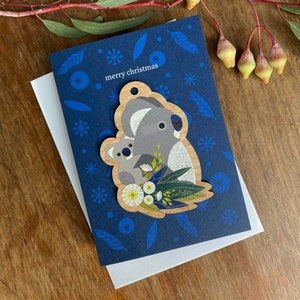 Shaped Koala Christmas Decoration Card
