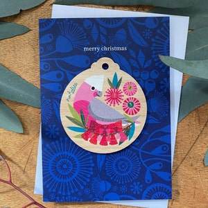 Galah Christmas Decoration Card