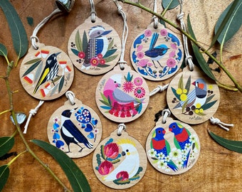 Colección de pájaros navideños