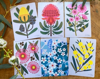 Australian Flowers Postcard Set